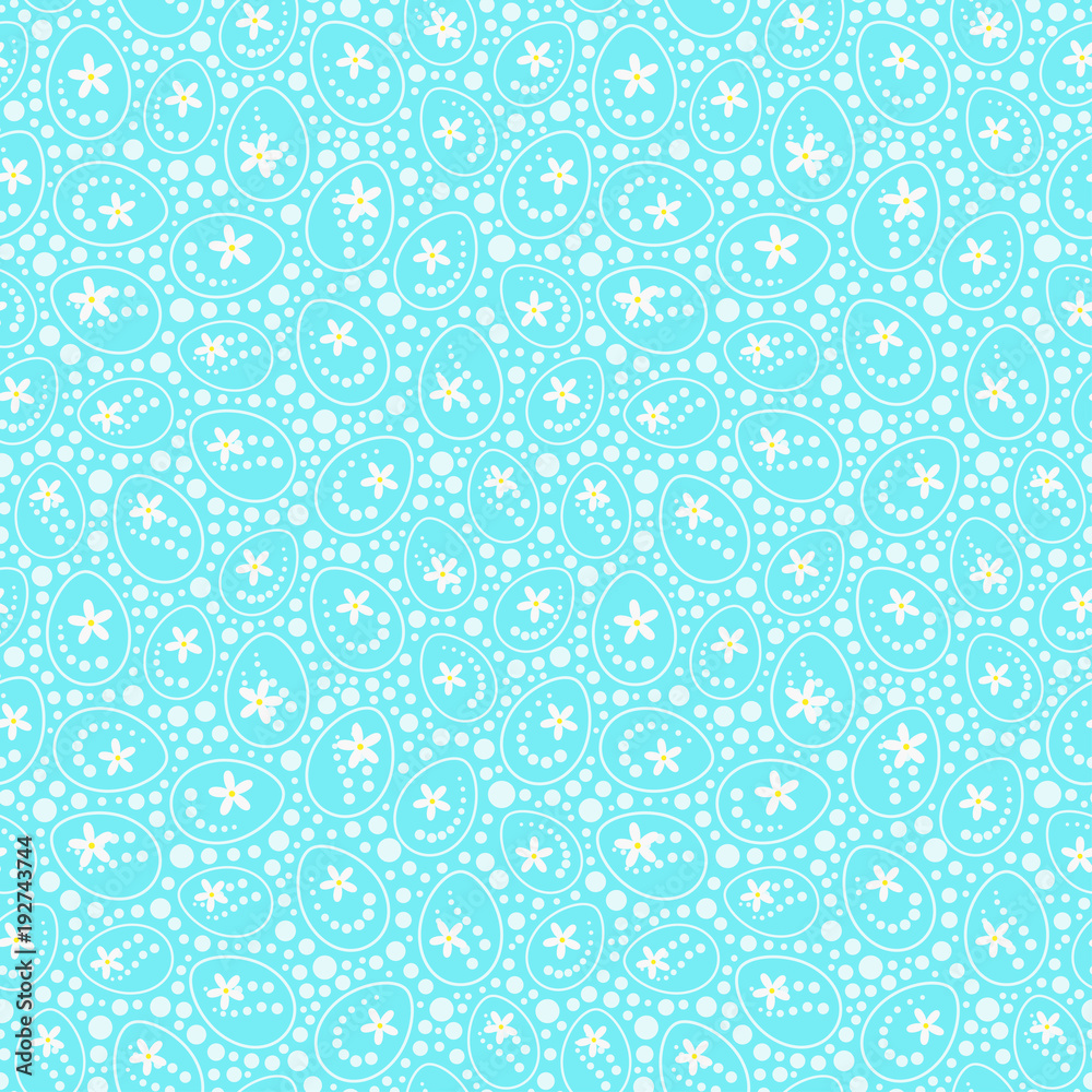 Easter seamless pattern with eggs and flowers. Vector background Easter seamless pattern with eggs and flowers. Vector background