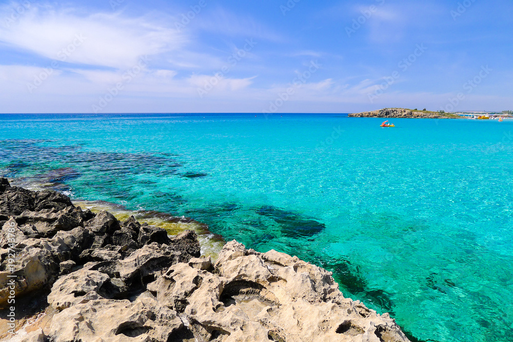 Crystal clear sea water near Ayia Napa, Cyprus island