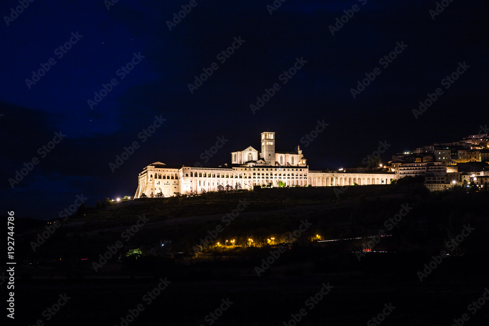 Assisi At Night - Perugia, Umbria Region, Italy