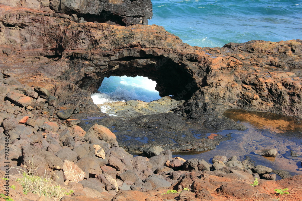 Felsbogen nahe Elee Kauai Hawaii USA