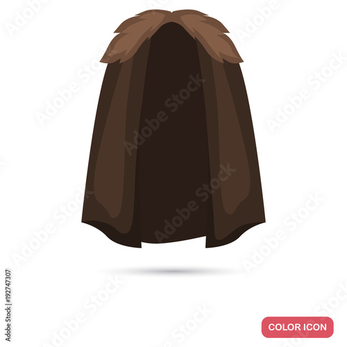 Claok with fur color flat icon