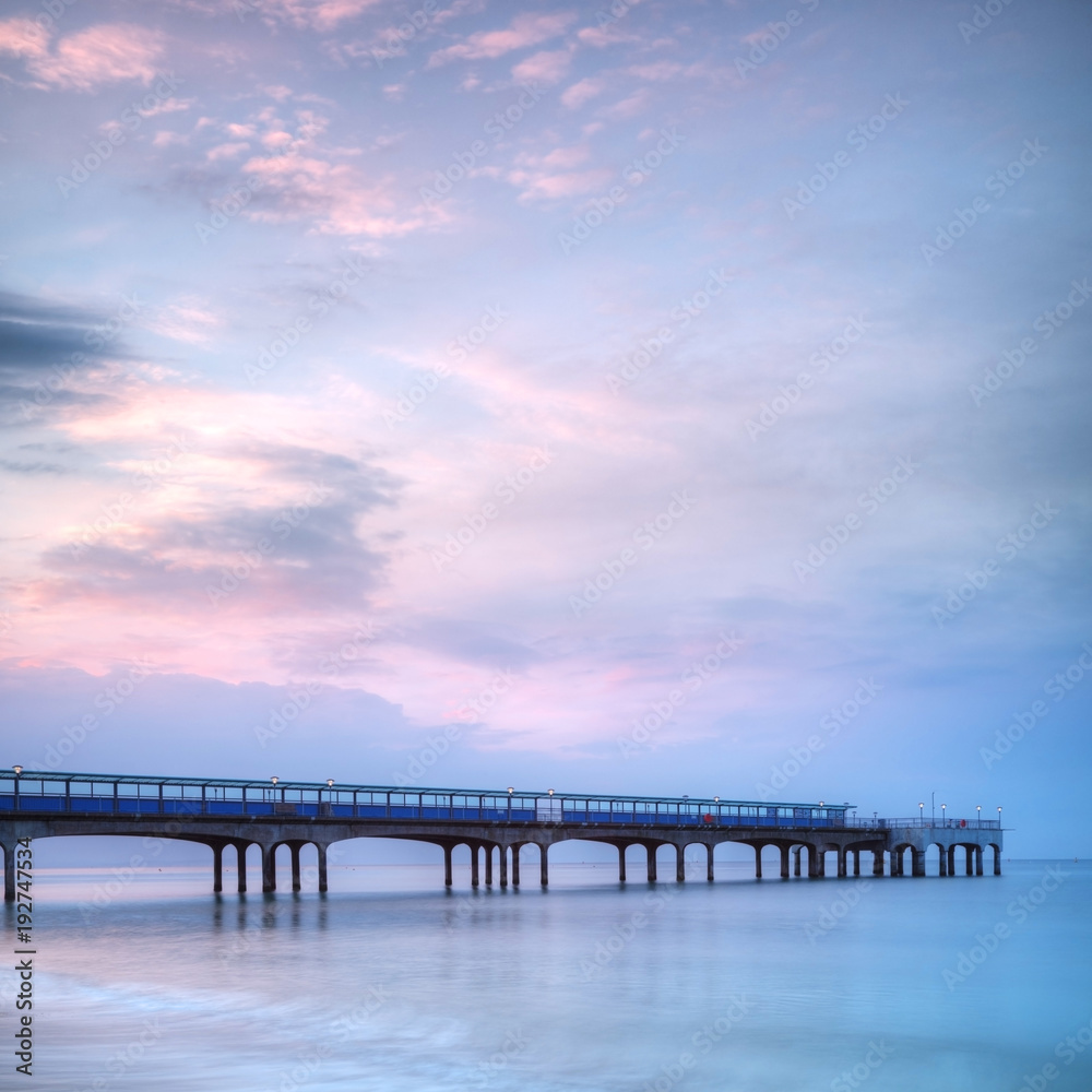 Boscombe Pier at twilight, Bournemouth, Dorset, England. Boscombe Pier at twilight, Bournemouth, Dorset, England.
