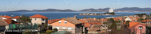 panorámica de Canido en Galicia, se ve el mar y casas