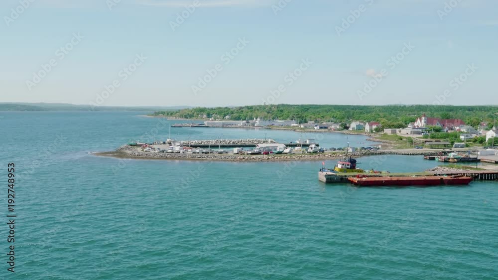 Ferry waits in the port before leaving the harbor Ferry waits in the port before leaving the harbor