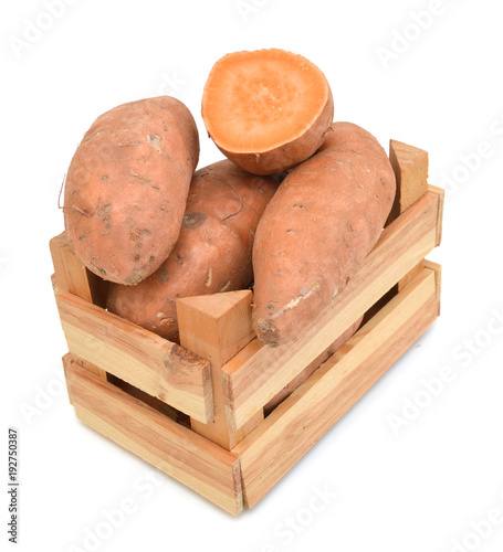 sweet potato on the white background photo