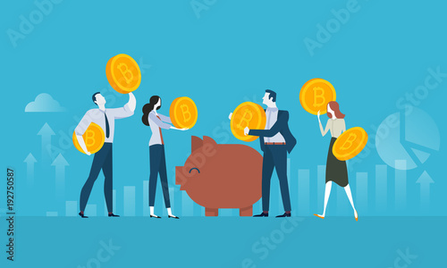 Cryptocurrency wallet. Flat design style web banner of blockchain technology, bitcoin, altcoins, cryptocurrency mining, finance, digital money market, cryptocoin wallet, crypto exchange. 