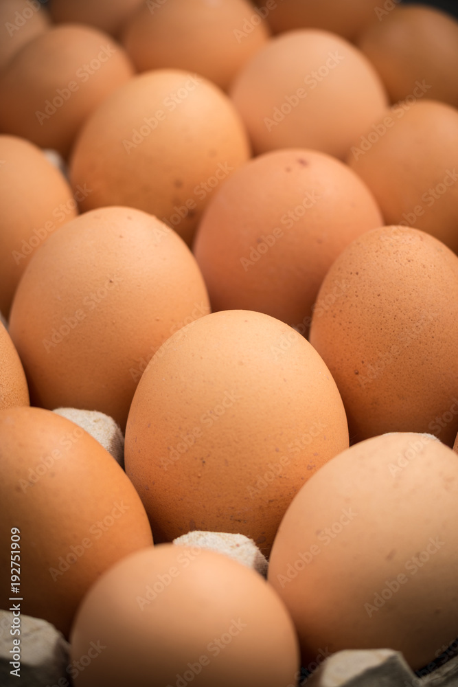 Brown cage-free chicken eggs