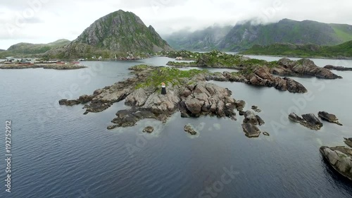 Fly above Nussfjord, Lofoten, Notway  (aerial footage)