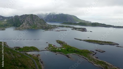 Fly above Nussfjord, Lofoten, Notway  (aerial footage)
