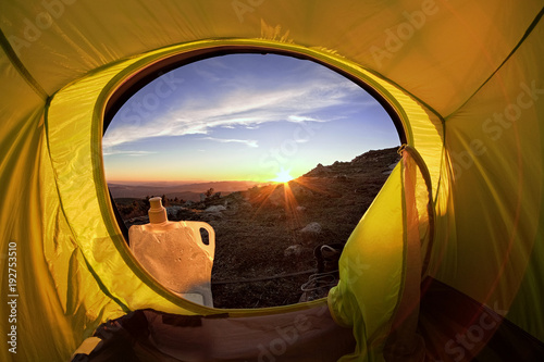 Sunset View From Inside Tent In Nebrodi Park, Sicily