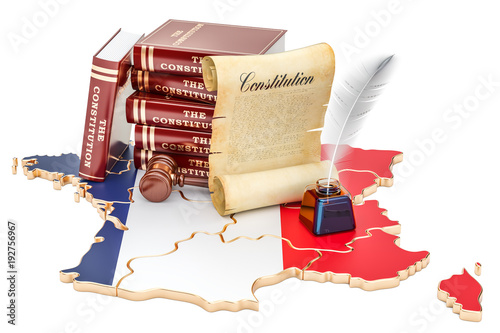Photos Constitution of France concept, 3D rendering