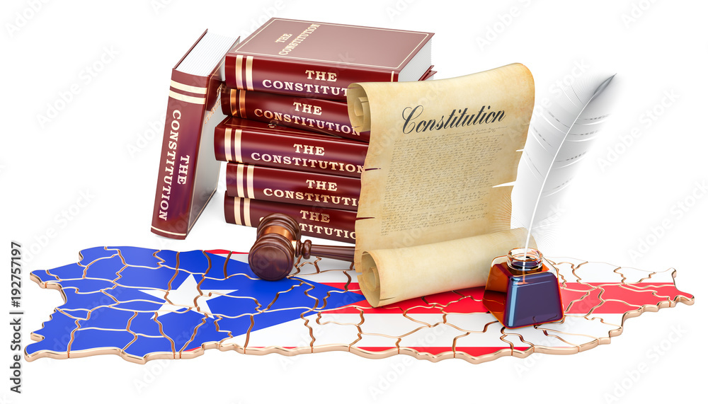 Constitution of Puerto Rico concept, 3D rendering Stock Illustration
