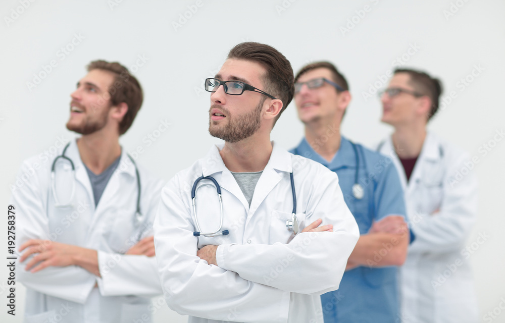 confident medical team looking at copy space confident medical team looking at copy space