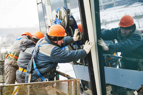 facade glass window installation