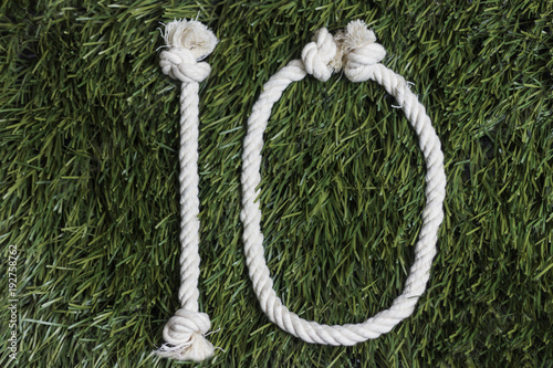 Rope numbers on grass. Number 3