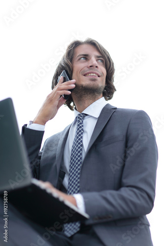 closeup.successful businessman talking on the phone