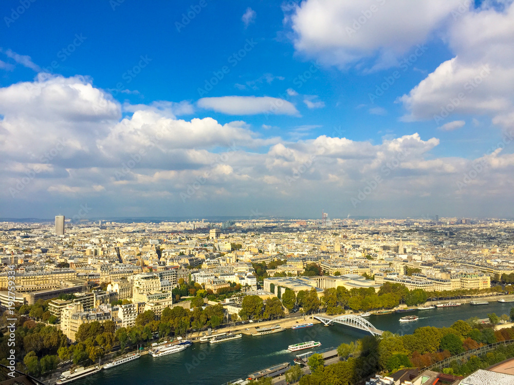 Amazing aerial view of Paris
