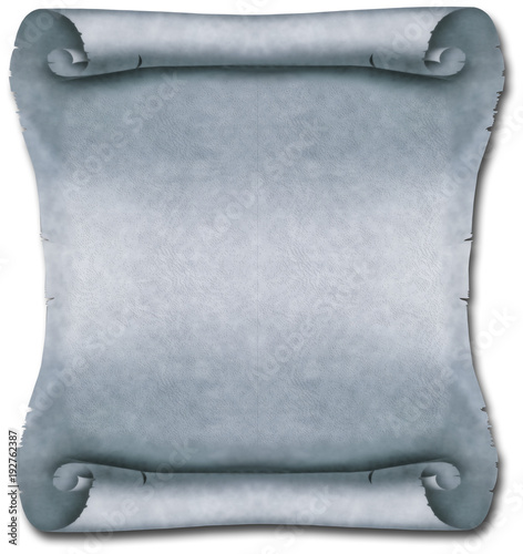 Square gray blank Ancient Scroll with curved corners