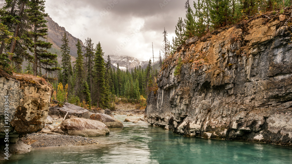 Marble Canyon in Yoho National Park during Autumn