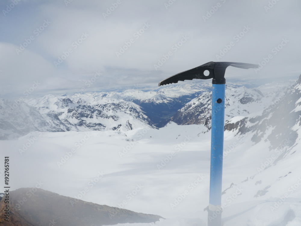 Fototapeta premium Ice axe in snow