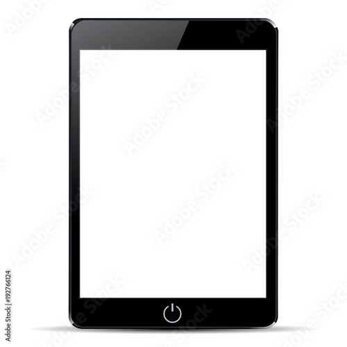 Black tablet with white display - stock vector