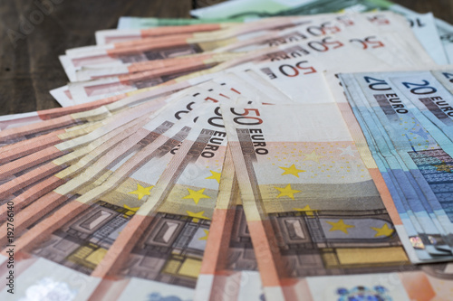 Euro banknotes background