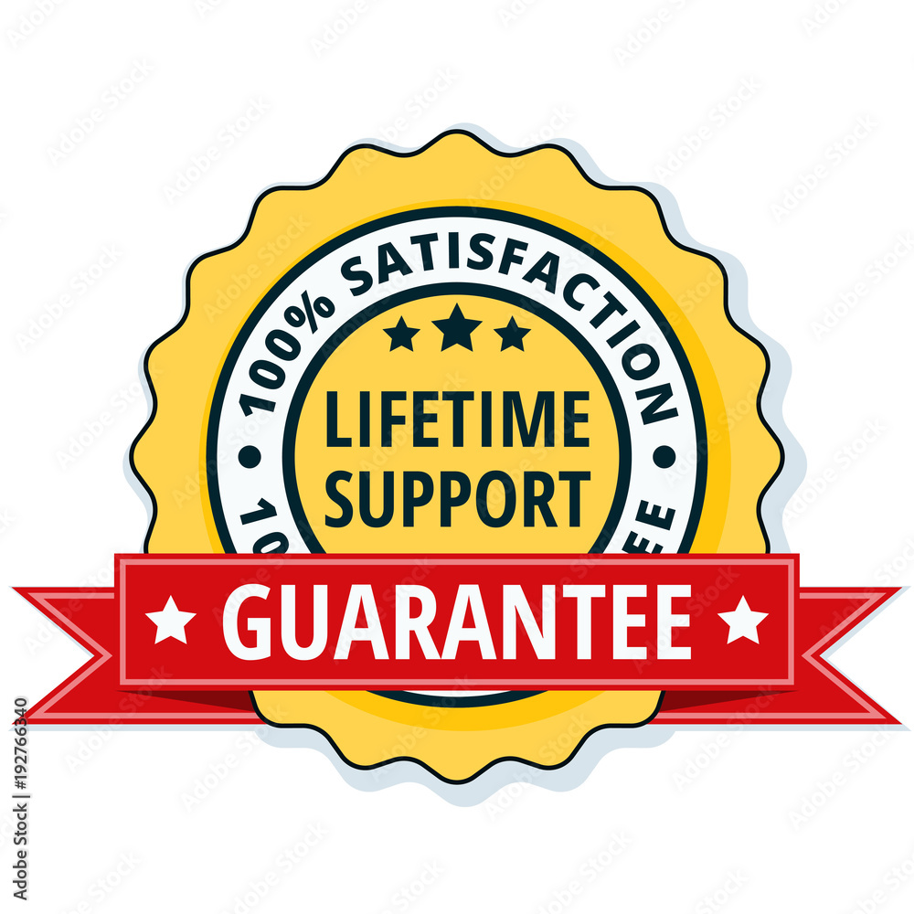 Lifetime Support guarantee label illustration Lifetime Support guarantee label illustration