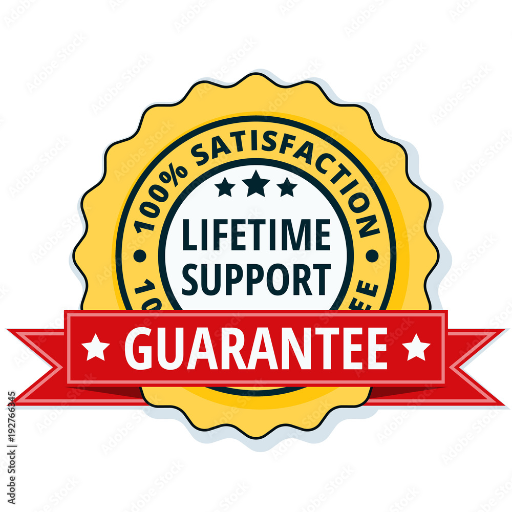 Lifetime Support guarantee label illustration