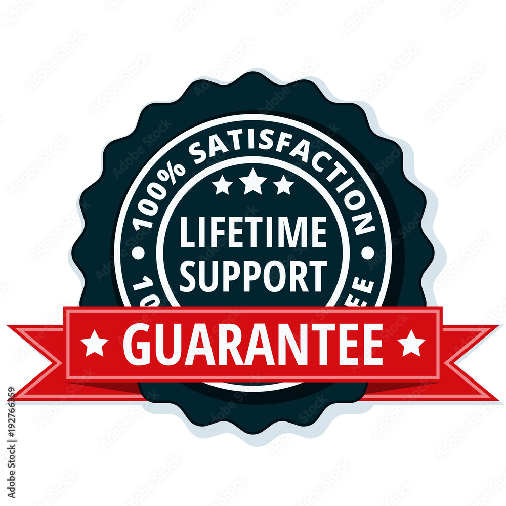 Lifetime Support guarantee label illustration Lifetime Support guarantee label illustration