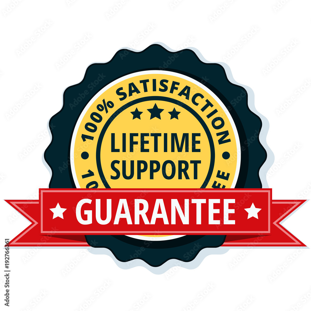 Lifetime Support guarantee label illustration Lifetime Support guarantee label illustration