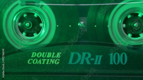 Audio Cassette in the Player. Close-up