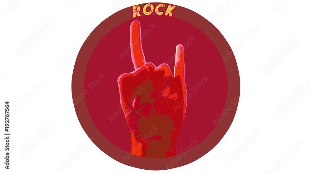 Símbolo circular del signo rock