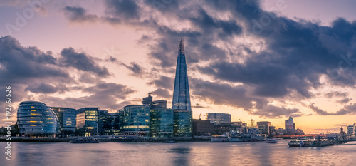 Photography Panorama of the South Bank of the Thames River