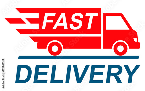 Fast shipping delivery truck, shipping service – stock vector