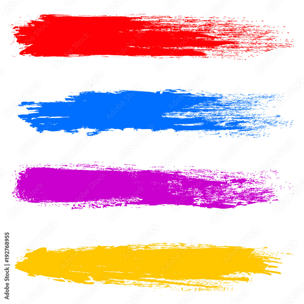 Colored set of paint, brush strokes – vector Stock Vector