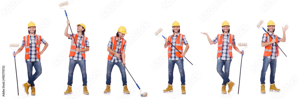 Painter isolated on the white background Painter isolated on the white background