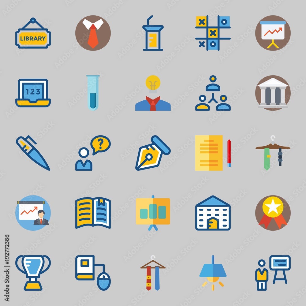 Icons about School And Education with library, presentation, open book, tic tac toe, pen and museum Icons about School And Education with library, presentation, open book, tic tac toe, pen and museum
