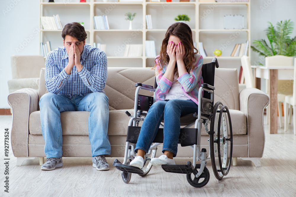 Desperate disabled person on wheelchair Desperate disabled person on wheelchair