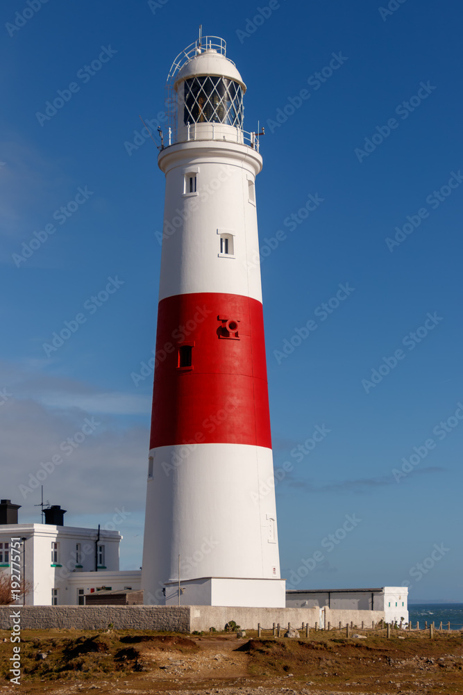 PORTLAND BILL, DORSET/UK - FEBRUARY 16  : View of Portland Bill Lighthouse on the Isle of Portland in Dorset UK on February 16, 2018