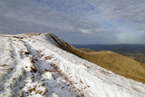 Pen y Fan and Corn Du are the highest mountains in the Brecon Beacons National Park - with winter snow.