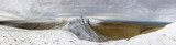 Pen y Fan and Corn Du are the highest mountains in the Brecon Beacons National Park. Panoramic format with winter snow. 