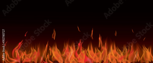 Realistic Vector of fire Banner