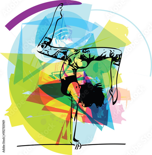 Beautiful sporty fit yogini woman practices yoga