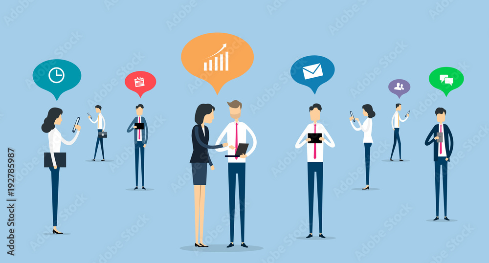 business people communication on social network concept and business online connection concept business people communication on social network concept and business online connection concept