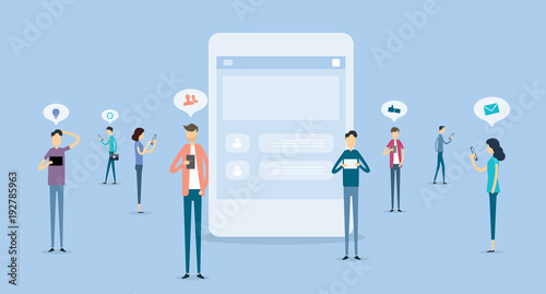 business people communication on social network  concept and business online connection concept