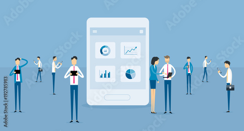 business online  investment  finance concept and business people communication on social network  concept 