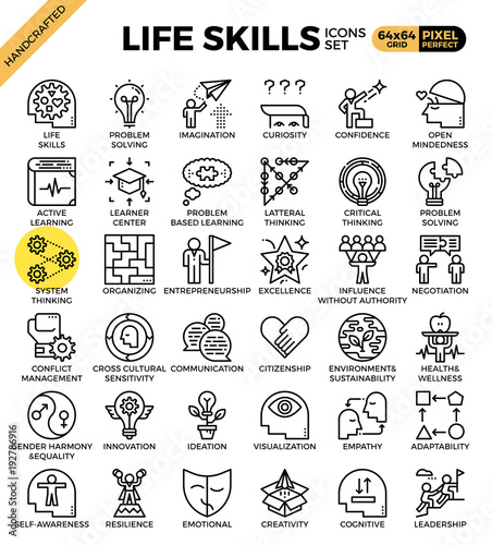 Life skills concept icons
