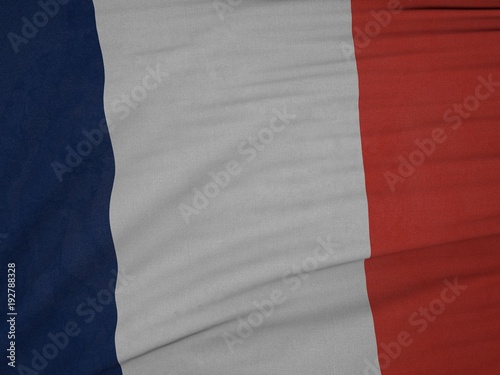 Franceflag blowing in the wind. Background texture. photo