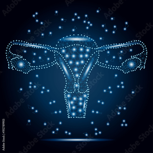 Polygon uterus, dots, blue, stars 2-1