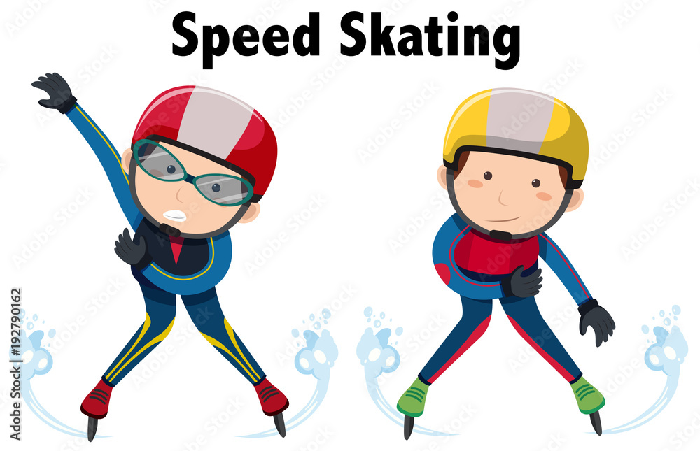 Two people doing speed skating